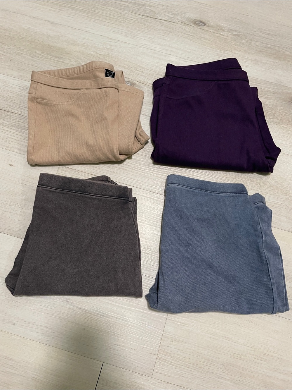 Women's High-Rise Leggings Pack - Beige, Purple, Gray, Blue